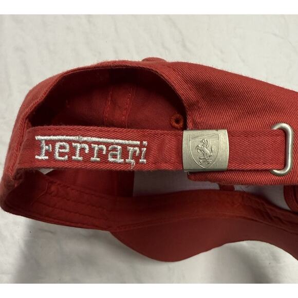 FERRARI Hat Color Red Italian Flag One Size Adjustable Cap - Picture 2 of 13